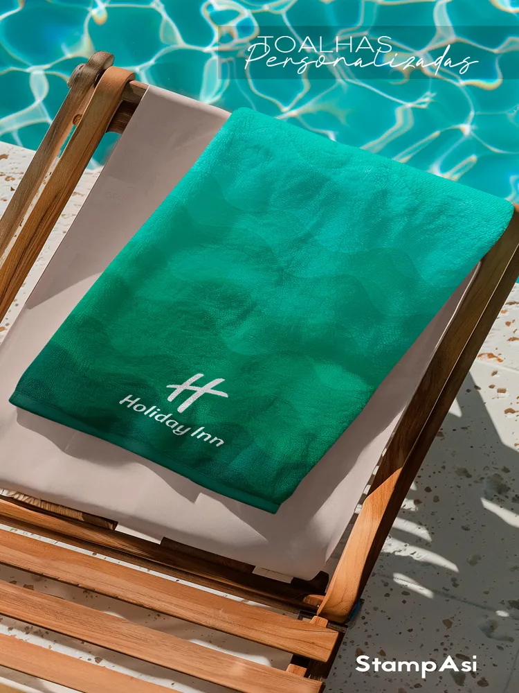Toalha personalizada com logotipo de hotelaria